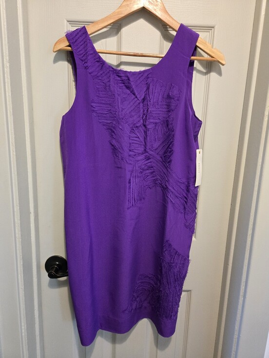 Cluny Dresses & Skirts - Cluny Textured Sheath Dress In Bright Plum Sz 6 Msrp $398